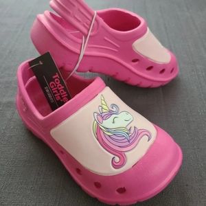 New Toddler 5/6 Pink Unicorn CROC Style Shoes